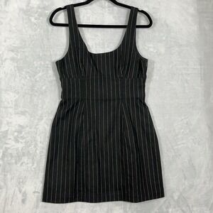 Madewell Wool Blend Sleeveless Mini‎ Dress Black Pinstripe 8 Academia Preppy